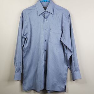 Ermenegildo Zegna Mens Long Sleeve Bengal Striped Button Down Shirt Medium